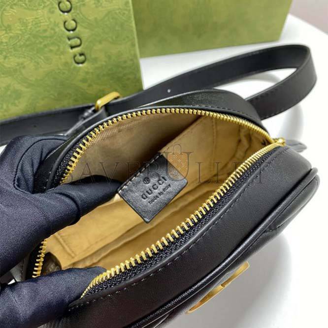 GUCCI MARMONT QUILTED LEATHER BELT BAG 476434  (18*11*5cm)